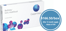 Load image into Gallery viewer, Cooper Biofinity Toric Multifocal - 6 Lenses