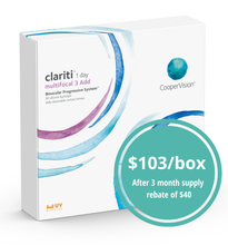 Load image into Gallery viewer, Cooper Clariti 1 Day Multifocal 3 Add - 90 Lenses
