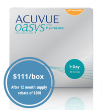 Load image into Gallery viewer, Acuvue Oasys 1-Day Astigmatism - 90 Lenses