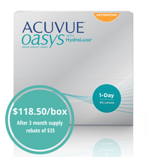 Load image into Gallery viewer, Acuvue Oasys 1-Day Astigmatism - 90 Lenses