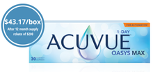 Load image into Gallery viewer, Acuvue Oasys Max 1-Day for Astigmatism - 30 Lenses