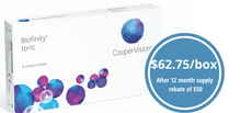 Load image into Gallery viewer, Cooper Biofinity Toric - 6 Lenses

