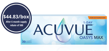 Load image into Gallery viewer, Acuvue Oasys Max 1-Day for Astigmatism - 30 Lenses
